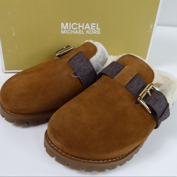Michael Kors Judd Closed Toe Suede Leather Slip On Clog Lug Sole Slides NIB - Picture 10 of 10